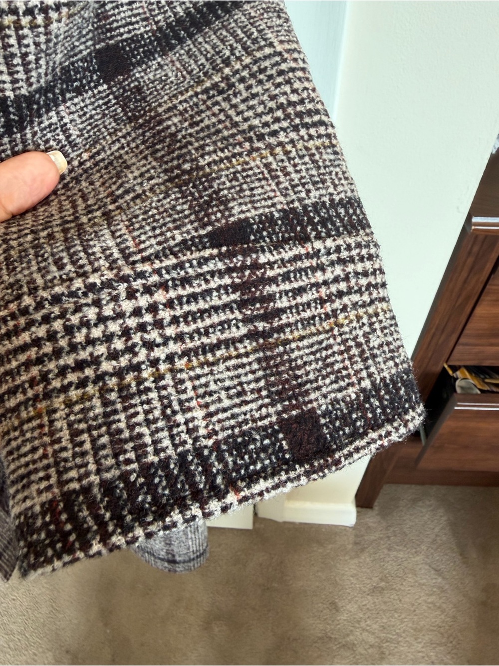 NWOT42% Wool Heavyweight Oversized Plaid Long Coat – Boutique Sample Fits S-L - Picture 6 of 16